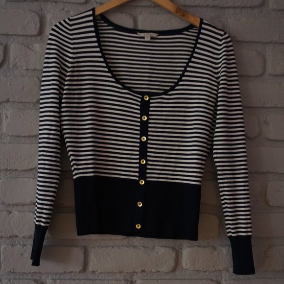 Guess Cropped Striped Sweater - Picture 1 of 2